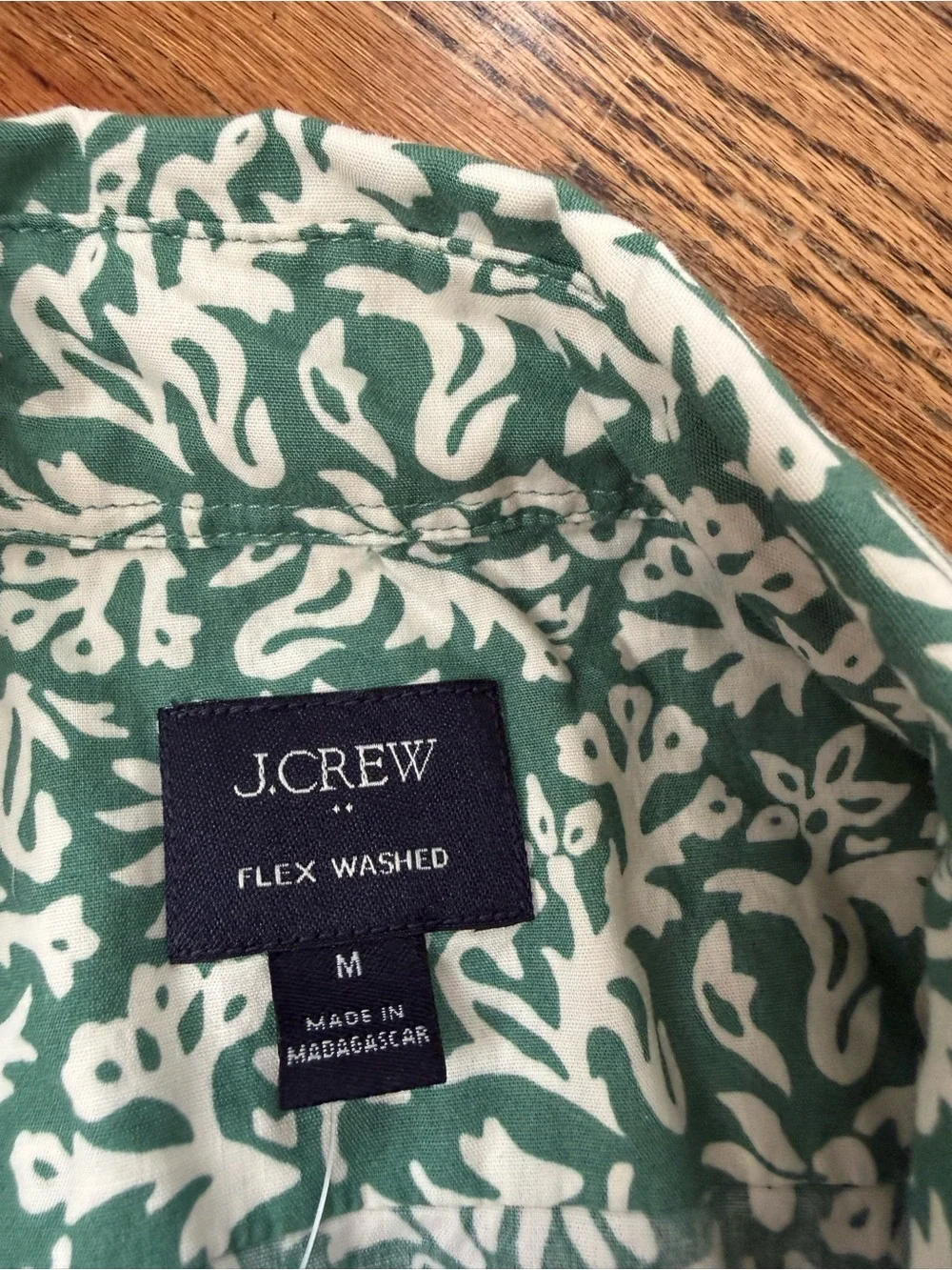J. Crew Green and White Floral Button-Down Shirt - Men